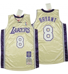 Men Los Angeles Lakers 8 Kobe Bryant Gold 1996 2016 The hall of fame Throwback Jerseys