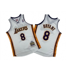 Men Los Angeles Lakers 8 Kobe Bryant White 2003 04 Throwback Basketball Jersey