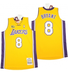 Men Los Angeles Lakers 8 Kobe Bryant yellow 2003 04 Throwback Jerseys