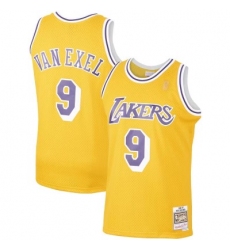 Men Los Angeles Lakers 9 Nick Van Exel Swingman Gold Home Basketball Jersey