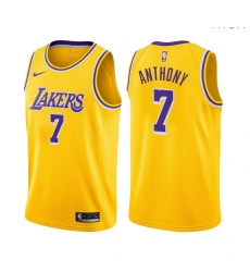 Men Los Angeles Lakers Carmelo Anthony  Icon Edition Gold 2021 Stitched NBA Jersey