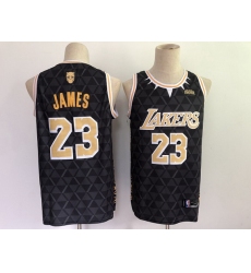Men Men Los Angeles Lakers 23 LeBron James Black Panther Limiter Stitched NBA Jersey