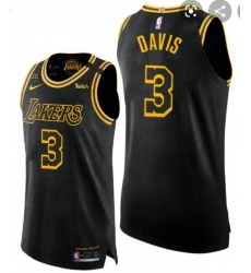 Men Nike Lakers 3 Anthony Davis Black Mamba NBA Stitched Jersey