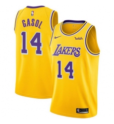 Men Nike Los Angeles Lakers 14 Marc Gasol Gold NBA Swingman Icon Edition Jersey