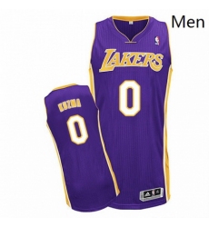 Mens Adidas Los Angeles Lakers 0 Kyle Kuzma Authentic Purple Road NBA Jersey 