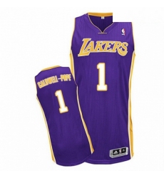 Mens Adidas Los Angeles Lakers 1 Kentavious Caldwell Pope Authentic Purple Road NBA Jersey 