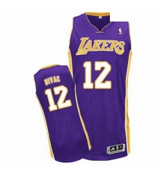 Mens Adidas Los Angeles Lakers 12 Vlade Divac Authentic Purple Road NBA Jersey