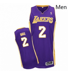 Mens Adidas Los Angeles Lakers 2 Lonzo Ball Authentic Purple Road NBA Jersey