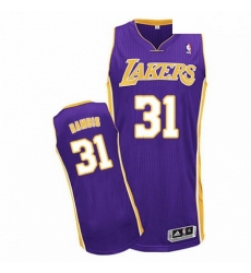 Mens Adidas Los Angeles Lakers 31 Kurt Rambis Authentic Purple Road NBA Jersey