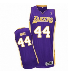Mens Adidas Los Angeles Lakers 44 Jerry West Authentic Purple Road NBA Jersey