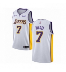 Mens Los Angeles Lakers 1 JaVale McGee Authentic White Basketball Jersey Association Edition 