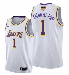 Men's Los Angeles Lakers #1 Kentavious Caldwell-Pope 2020 White Finals Stitched NBA Jersey