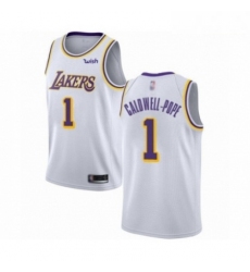 Mens Los Angeles Lakers 1 Kentavious Caldwell Pope Authentic White Basketball Jerseys Association Edition 
