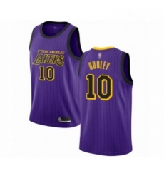 Mens Los Angeles Lakers 10 Jared Dudley Authentic Purple Basketball Jersey City Edition 