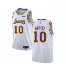 Mens Los Angeles Lakers 10 Jared Dudley Authentic White Basketball Jersey Association Edition 