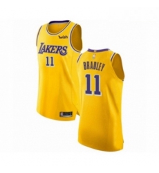 Mens Los Angeles Lakers 11 Avery Bradley Authentic Gold Basketball Jersey Icon Edition 