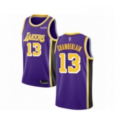 Mens Los Angeles Lakers 13 Wilt Chamberlain Authentic Purple Basketball Jerseys Icon Edition