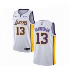 Mens Los Angeles Lakers 13 Wilt Chamberlain Authentic White Basketball Jersey Association Edition