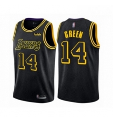Mens Los Angeles Lakers 14 Danny Green Authentic Black City Edition Basketball Jersey 