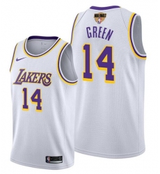 Men's Los Angeles Lakers #14 Danny Green White Stitched NBA Jersey