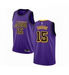 Mens Los Angeles Lakers 15 DeMarcus Cousins Authentic Purple Basketball Jersey City Edition 
