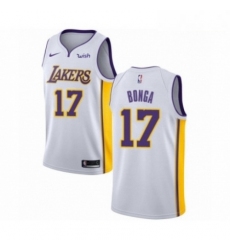 Mens Los Angeles Lakers 17 Isaac Bonga Authentic White Basketball Jersey Association Edition 