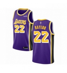 Mens Los Angeles Lakers 22 Elgin Baylor Authentic Purple Basketball Jerseys Icon Edition