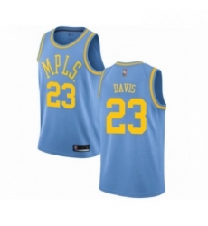 Mens Los Angeles Lakers 23 Anthony Davis Authentic Blue Hardwood Classics Basketball Jersey 