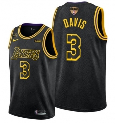 Men's Los Angeles Lakers #3 Anthony Davis 2020 Black Finals Stitched NBA Jersey