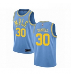 Mens Los Angeles Lakers 30 Troy Daniels Authentic Blue Hardwood Classics Basketball Jersey 