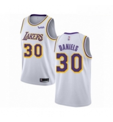 Mens Los Angeles Lakers 30 Troy Daniels Authentic White Basketball Jersey Association Edition 