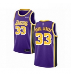 Mens Los Angeles Lakers 33 Kareem Abdul Jabbar Authentic Purple Basketball Jerseys Icon Edition