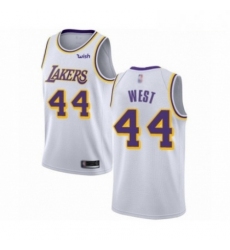 Mens Los Angeles Lakers 44 Jerry West Authentic White Basketball Jersey Association Edition