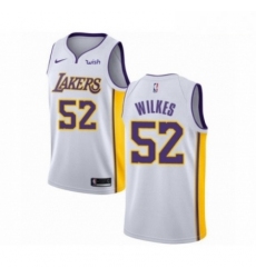 Mens Los Angeles Lakers 52 Jamaal Wilkes Authentic White Basketball Jersey Association Edition