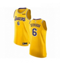 Mens Los Angeles Lakers 6 Lance Stephenson Authentic Gold Basketball Jersey Icon Edition 