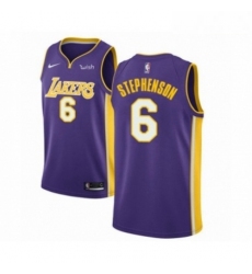 Mens Los Angeles Lakers 6 Lance Stephenson Authentic Purple Basketball Jersey Statement Edition 