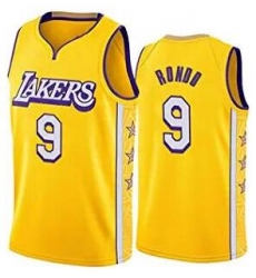 Men's Los Angeles Lakers #9 Rajon Rondo Stitched Yellow NBA Jersey