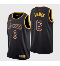 Men's Los Angeles Lakers LeBron James #6 Jersey Black Earned 2021-22