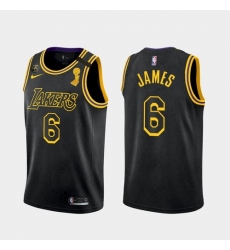 Men's Los Angeles Lakers LeBron James #6 Jersey Black Mamba 2021-22