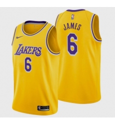 Men's Los Angeles Lakers LeBron James #6 Jersey Gold Icon 2021-22