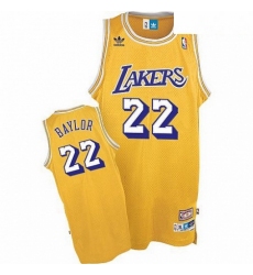 Mens Mitchell and Ness Los Angeles Lakers 22 Elgin Baylor Swingman Gold Throwback NBA Jersey