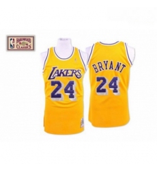 Mens Mitchell and Ness Los Angeles Lakers 24 Kobe Bryant Swingman Gold Throwback NBA Jersey