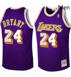 Mens Mitchell and Ness Los Angeles Lakers 24 Kobe Bryant Swingman Purple Throwback NBA Jersey