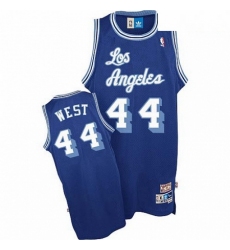 Mens Mitchell and Ness Los Angeles Lakers 44 Jerry West Authentic Blue Throwback NBA Jersey