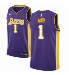 Mens Nike Los Angeles Lakers 1 JaVale McGee Authentic Purple NBA Jersey Statement Edition 