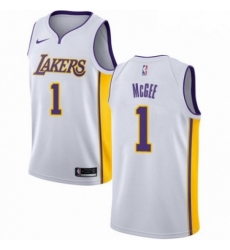 Mens Nike Los Angeles Lakers 1 JaVale McGee Authentic White NBA Jersey Association Edition 