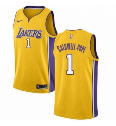 Mens Nike Los Angeles Lakers 1 Kentavious Caldwell Pope Swingman Gold Home NBA Jersey Icon Edition 