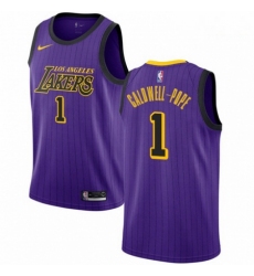 Mens Nike Los Angeles Lakers 1 Kentavious Caldwell Pope Swingman Purple NBA Jersey City Edition 