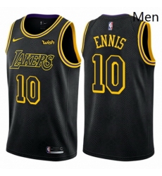 Mens Nike Los Angeles Lakers 10 Tyler Ennis Authentic Black City Edition NBA Jersey
