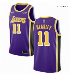 Mens Nike Los Angeles Lakers 11 Michael Beasley Swingman Purple NBA Jersey Statement Edition 